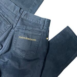 Roccobarocco Vintage high rise mom Jeans tapered leg Blue Size 29 Made in Italy